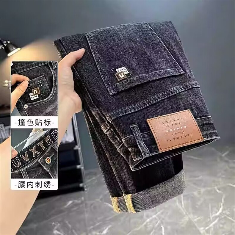 1506-1/KT11301/P49男牛仔裤时尚绣流百搭港风修身直筒弹力长裤男,男装牛仔裤,星座1506-1