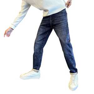 加厚抓毛牛仔裤 秋冬新款男士修身小脚裤高品质长裤901N32抓毛P68图片