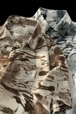 特批P25无差价夏季垂感扎染冰感冰丝短袖衬衫男宽松外套CD5484，男装衬衫，电商A001