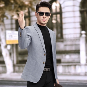 新款春季新款便西 男士格子西装 休闲西服外套 7817 P145 225图片