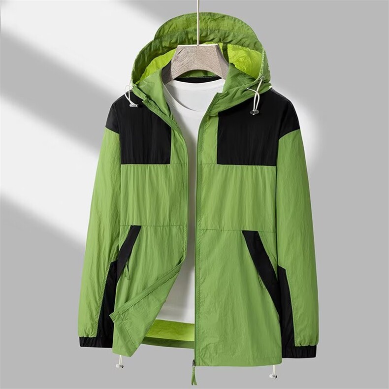 新款男士潮牌拉链外套连帽工装夹克拼色休闲宽松防晒衣FS8039P40，男装夹克，星座1013-5