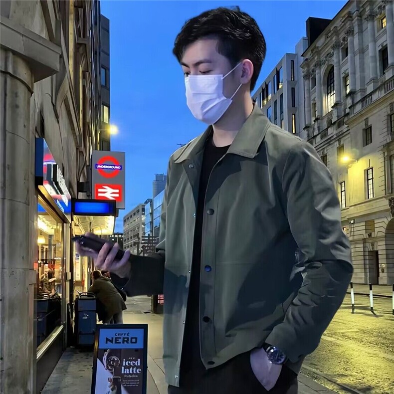 春夏新款翻领商务休闲夹克外套男士纯色简约百搭时尚开衫长袖上衣,男装夹克,星座1210-1