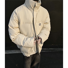 冬装新品港风PU软皮棉服刺绣logo棉衣休闲加厚外套男G1103P128，男装棉衣，电商A339