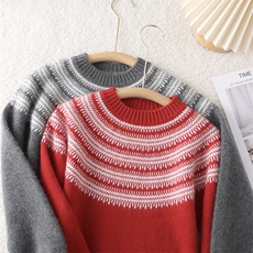 2025时尚百搭通勤简约休闲一线费尔岛，童装儿童羊毛衫，初丹羊绒童装