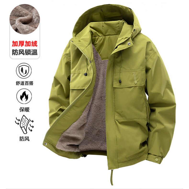 冲锋衣男外套加绒加厚工装夹克男宽松上衣服JK0233-P78加绒P88,男装夹克,星座308B-2