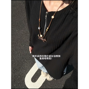 XZ809A/VL666/特P24/控48    美式半拉链肌理感长T恤卫衣图片