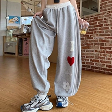 AK2158-P50原版做工刺绣+复黑底纯棉华棉复合阔腿裤，女装休闲裤，星座617A-2