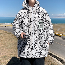 24新款春装外套男宽松加厚两面穿休闲羊羔毛棉衣YG03-P95限128，男装夹克，电商B370