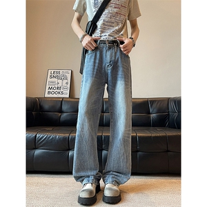 秋季美式高街vibe重工艺水洗闪电纹hiphop牛仔裤货号K2323P55图片