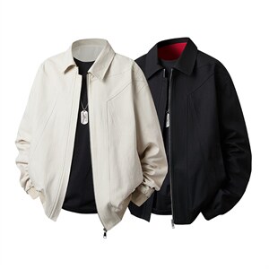 春秋季男士休闲宽松水洗棉夹克外套大货足XZ402-JK2068批75控98，男装夹克，星座402-2