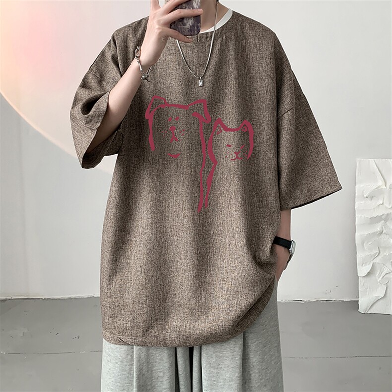 风复古亚麻短袖男棉麻t恤男半袖ZT71378-P35,男装T恤,电商A040