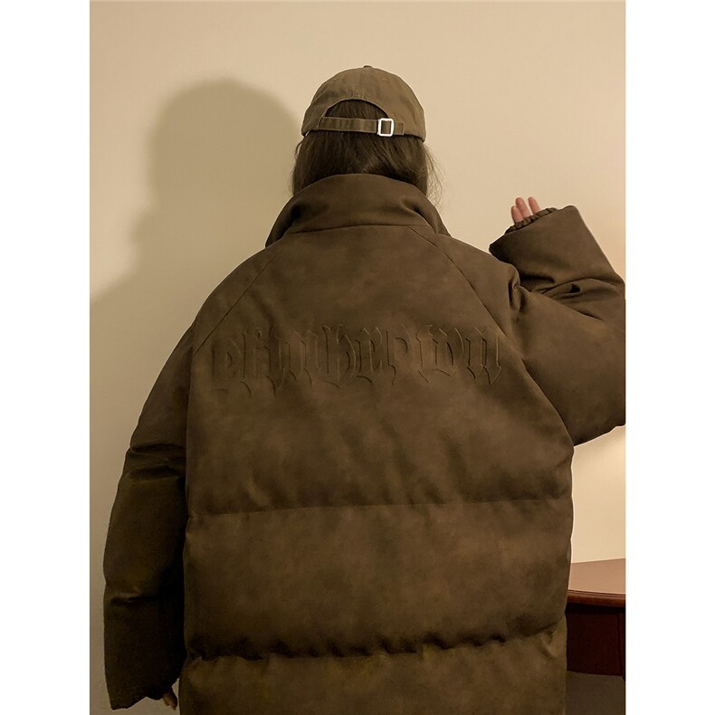 中性PU皮复古做旧设计钢印棉衣男女MY77096P130控198抖控228,男装棉衣,星座227-7