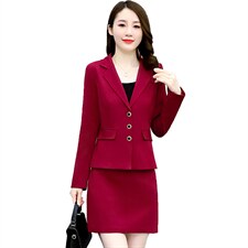 现货2023秋季时尚简约大方气质优雅收腰显瘦休闲修身潮流两件套，女装套装/套裙，三木叶子