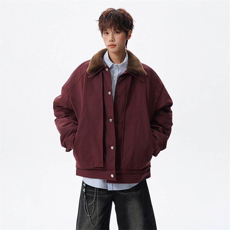 （双翻领）冬季毛领翻领双层设计加厚保暖棉服,男装棉衣,星座216-1