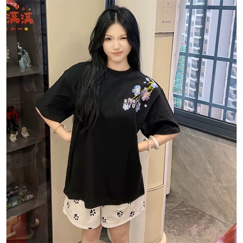 万针全刺绣解构设计260克重磅双纱纯棉高品质美式高街短袖T恤特39,男装T恤,电商A486