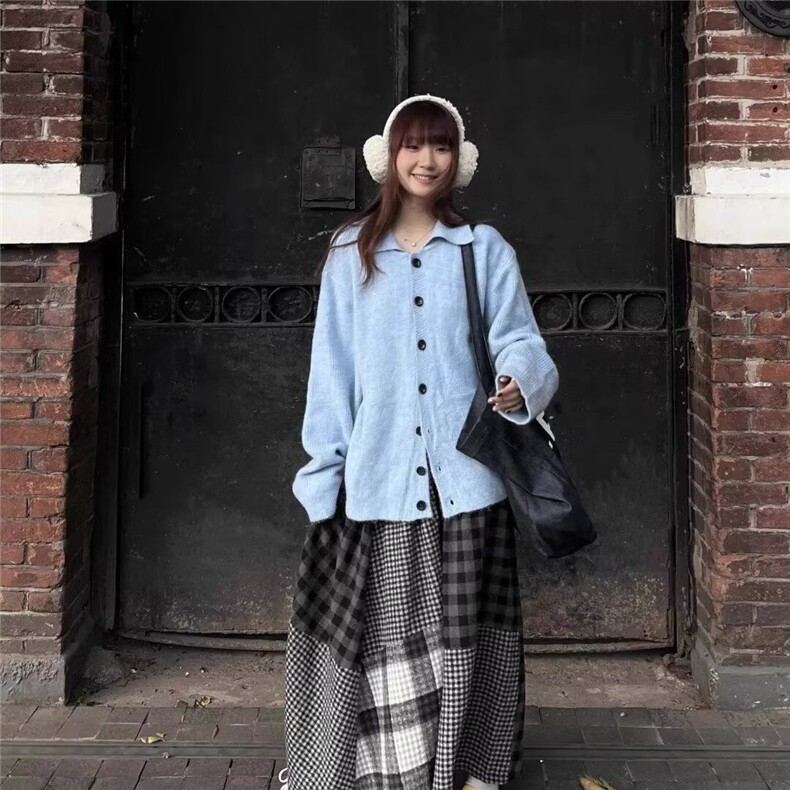 美式慵懒风毛衣外套女秋冬新款胖妹妹针织开衫外穿上衣LY2877-P53,男装针织衫/毛衣,星座1008