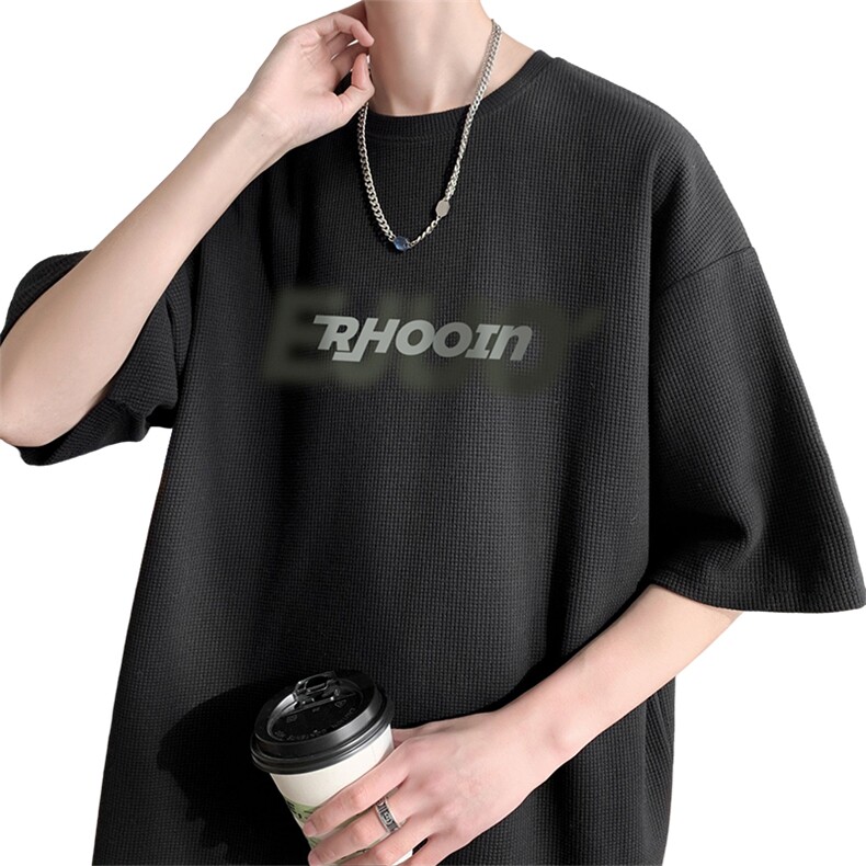 华夫格！港风华夫格短袖T恤男士半袖男五分袖体恤衫男HT120-P25,男装T恤,电商B367