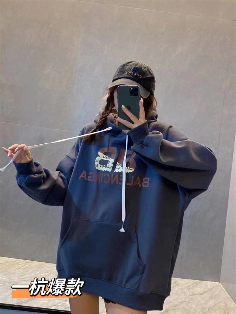 欧版银狐绒卫衣百搭款，女装卫衣/绒衫，一杭