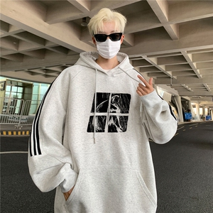 高品质！全棉重磅400克潮牌宽松休闲三条杠连帽卫衣 RH1401 特p58图片