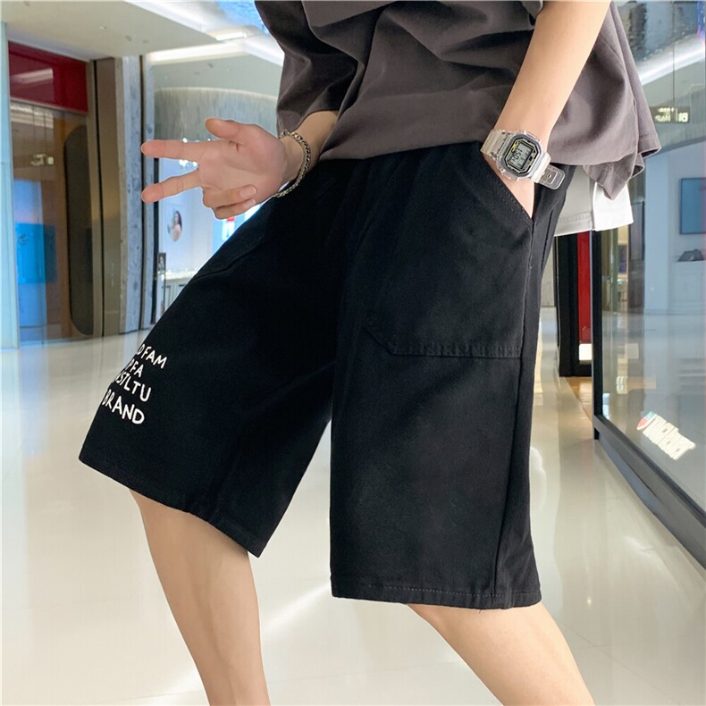 D093-P35控48小众美式复古篮球裤子大码高街潮ins五分裤,男装牛仔裤,星座116