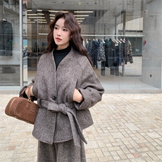 毛呢羽绒服50%羊毛5663-P315-K468-上衣羽绒内胆-裤子加厚-套装，女装套装/套裙，2C275