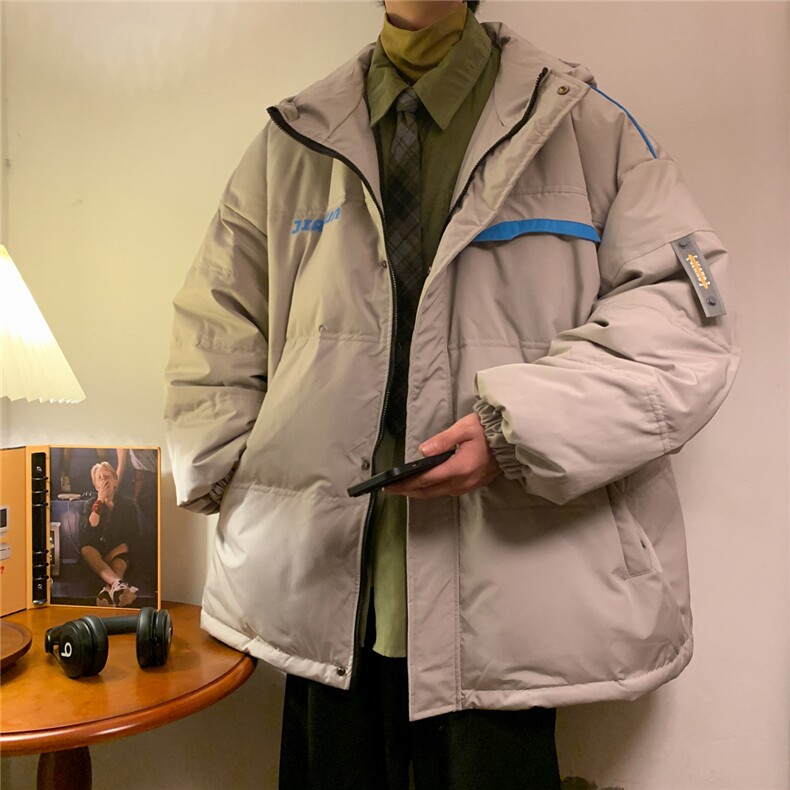港风ins羽绒服男女同款带帽字母印花白鸭绒Y5813-P190【特价】,男装羽绒服,电商A007