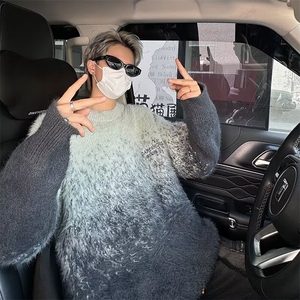 秋冬季新款情侣毛衣仿貂毛圆领渐变软糯毛衫  MC109 P68图片