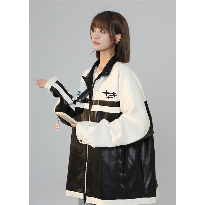 2025秋季新款个性潮流美式机车服皮衣外套JK514/P108控148-100涤,男装皮衣,电商A148-1
