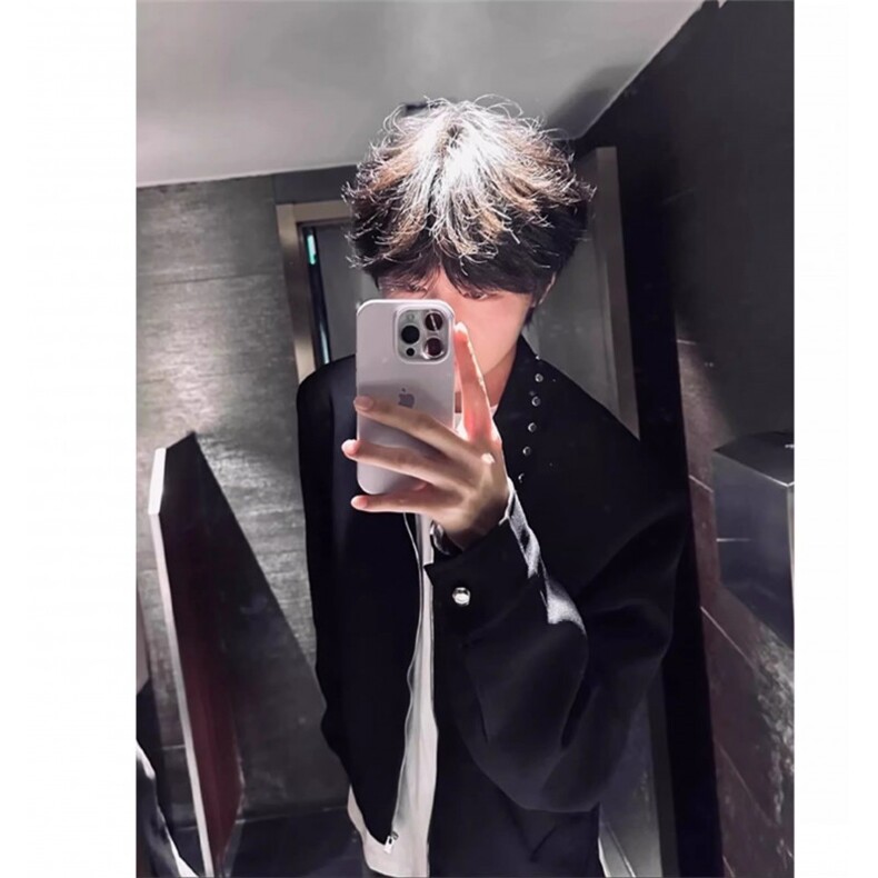 黑色短款垫肩外套男款春秋设计感小众cleanfit高级感美式行政夹克,男装夹克,四季星座505