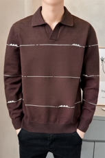 男毛衣时尚休闲翻领外套2025秋款针织衫上衣男套头B317/M5783/P78，男装针织衫/毛衣，电商B317