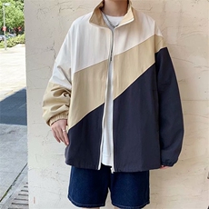 潮牌港风春季潮牌外套男生复古拼接撞色工装夹克宽松W1709-P52，男装夹克，星座512-4