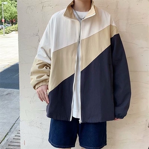 潮牌港风春季潮牌外套男生复古拼接撞色工装夹克宽松 W1709-P52图片