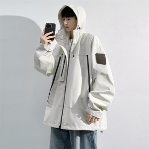 中性风工装冲锋衣男高品纯色宽松夹克外套DSA157B-J91-P60图片