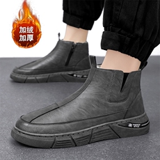 X4515-90高帮鞋子男冬季新款加绒保暖棉鞋英伦风男鞋，男鞋靴子，星座1407-3