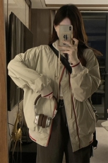 2024新款港风美式ins潮流宽松百搭连帽风衣夹克外套女JK1263-P85，男装夹克，星座313A(原308A-2)