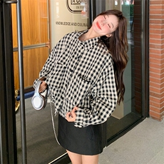 现货~~！！跑量款主推款简约休闲百搭格子外套P125188，女装短外套，2C262