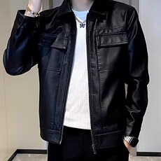 潮流秋冬痞帅皮衣夹克男装上衣2025新款韩版保暖夹克潮牌外套流行，男装夹克，星座506A