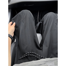 夏季豆绿色新款激光打孔面料透气冰丝长裤XZ806-CK03038特P35控68，男装休闲裤，四季星座806