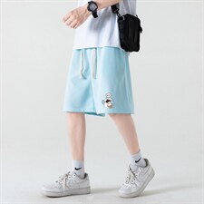HD74239-P22华夫格短裤男大码宽松五分裤男直筒中裤，男装休闲裤，电商A040