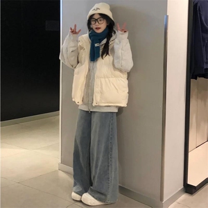 现货5W件冬季三防硬挺boxy短款立领棉衣马夹外套加厚马甲保暖棉服图片