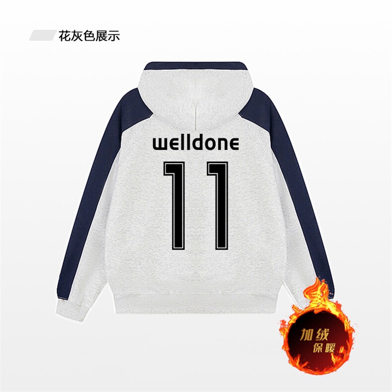 抖音得物供货提供视频秋冬重磅美式宽松接拼连帽卫衣32170,男装卫衣,电商A486