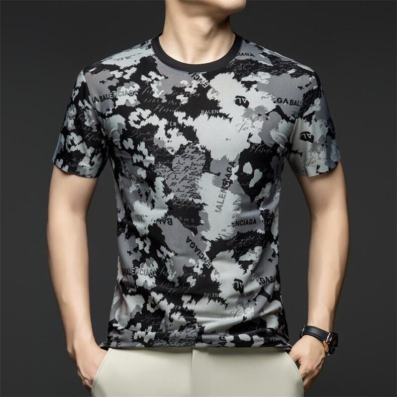 R-DC9518夏季新款男士T恤衫简约男士短袖圆领通勤男装，男装T恤，电商B360