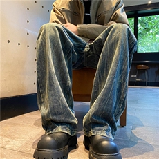 2025秋季新款美式高街水洗做旧直筒牛仔裤B315-K24328-p65控88，男装牛仔裤，电商B315