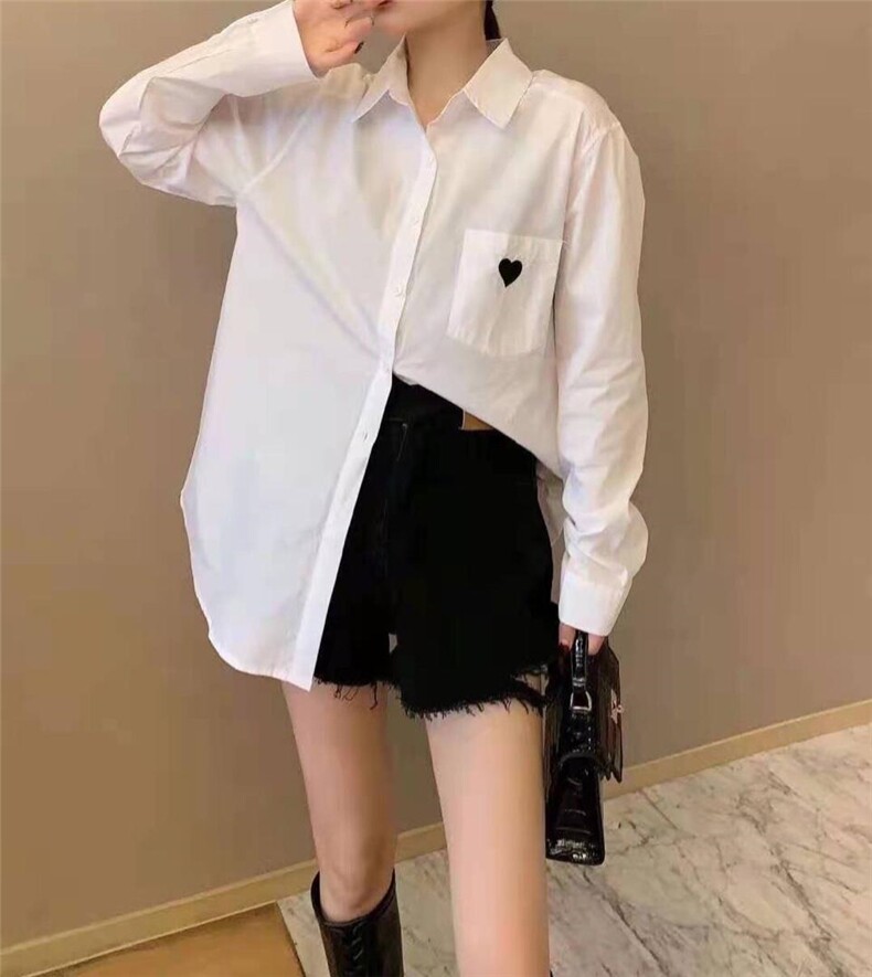 2021春季韩版爱心衬衣，女装，曼希野