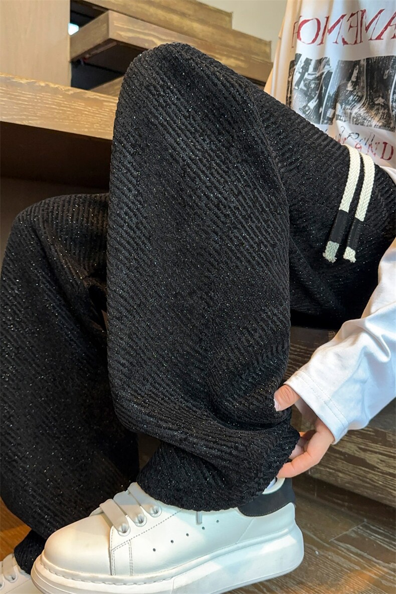 ！2025秋冬新款男士雪尼尔直筒休闲裤百搭长裤WK2100特P35,男装休闲裤,电商B220