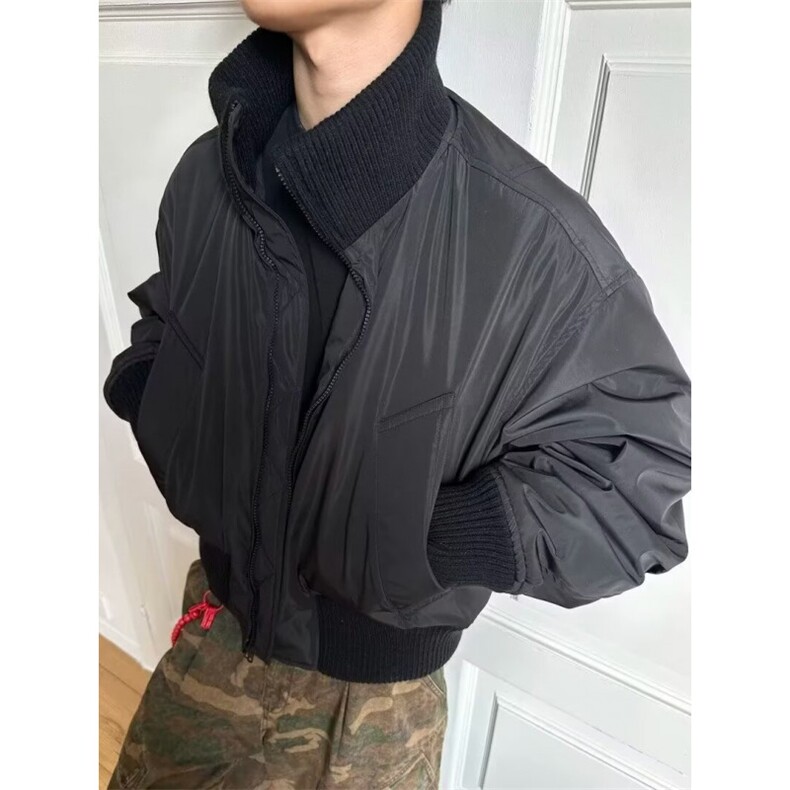 美式外套男冬季廓形飞行夹克棉服高级感痞帅短款立领棉衣JS098,男装夹克,星座1116A（原606A-3）