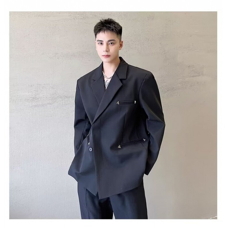 春季高级感痞帅西服男士设计感上衣网红休闲禁欲系西装外套发型师,男装西服,星座506A