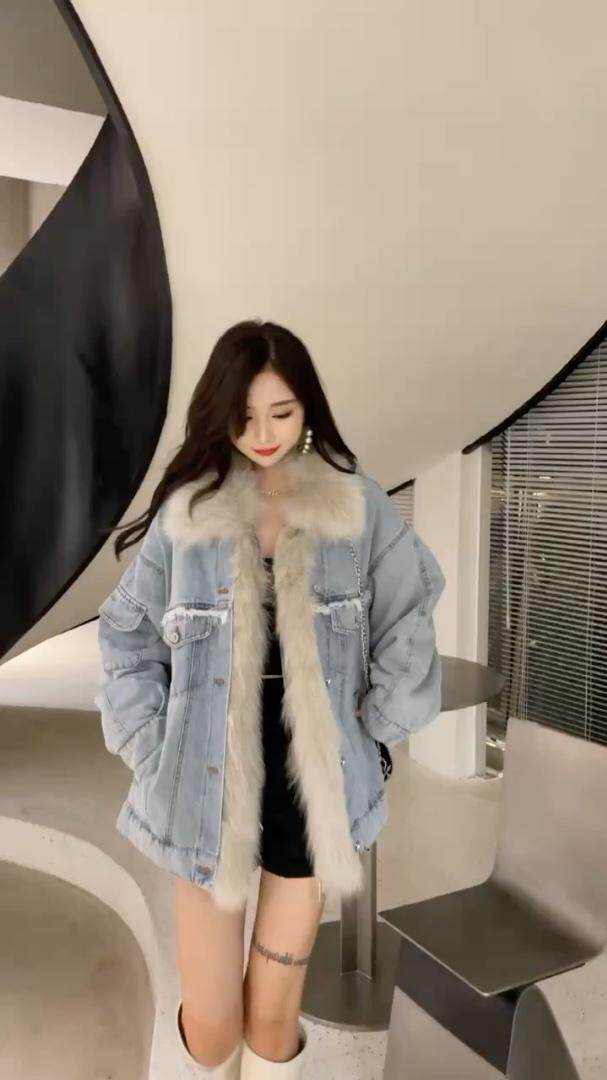 2022狐狸毛牛仔派克服，其它，贻思茗