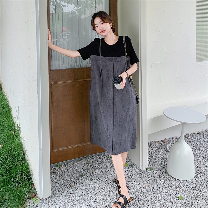 新款现货主推扎染假二件连衣裙9851-P115-K168,女装连衣裙,2C129
