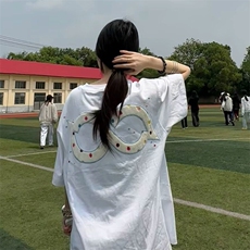 万针全刺绣工艺抖音得物高品质260克重磅纯棉双纱美式高街短袖T恤，男装T恤，电商A486